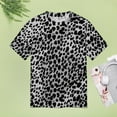thumbnail image 4 of Leopard Print Pattern Women's Short Sleeve T-Shirt Crew Neck Casual Summer Trendy Loose Fit Tops, 4 of 6