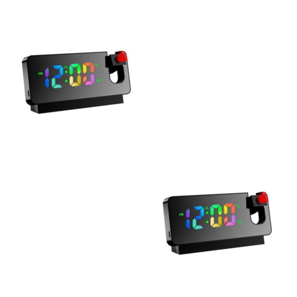 Wosthever Reloj Digital de PVC, superficie de espejo alimentada por batería, pantalla de fecha de reemplazo, relojes de trabajo junto a la cama Type3 NO3