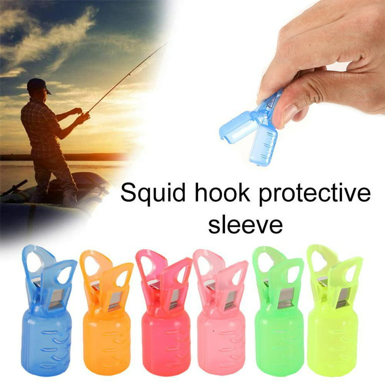 Squid Jig Hook Protector, 10Pcs Plastic Fishing Hooks Shrimp Case Safety  Caps Umbrella Hooks Cover Protector R4E1 