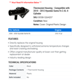 thumbnail image 2 of Thermostat Housing - Compatible with 2010 - 2012 Hyundai Santa Fe 2.4L 4-Cylinder 2011, 2 of 2