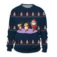 thumbnail image 4 of OJinShaWanO Chandail à Capuche et Chandails en Molleton pour Hommes Mode Automne et Hiver Décontracté Imprimé de Noël Chandail Col Rond, 4 of 4