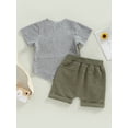 thumbnail image 4 of Bagilaanoe 0-3T Baby Boy Outfit Infant Summer Clothes Short Sleeve Contrast Color T-shirt Tops and Shorts Toddler Casual Short Pants Set 2PCS, 4 of 9