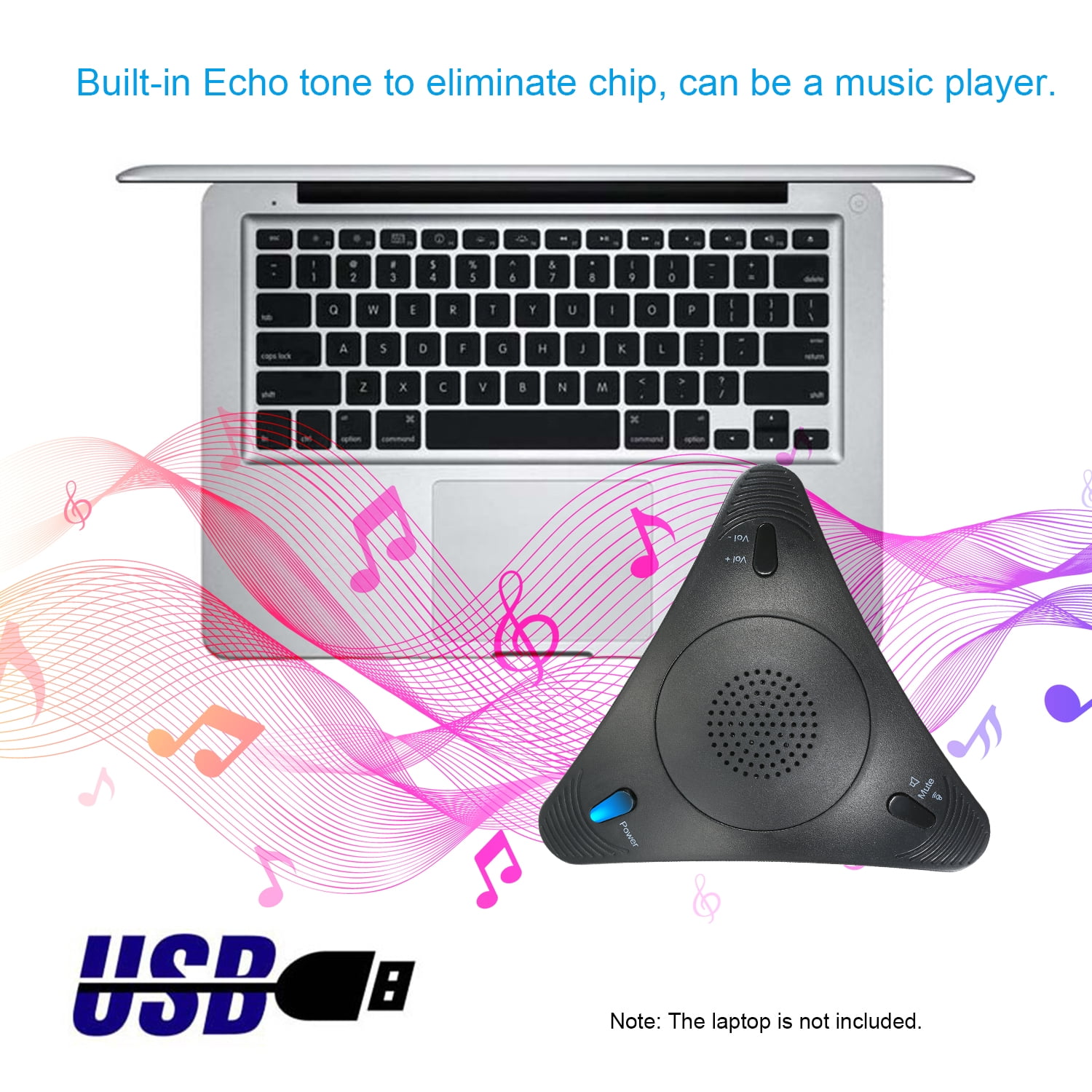 Black Meeting Microphone Plug Play Omnidirectional Condenser PC Mic Compatible with Windows and Mac for Recording,Skype,Chatting Replitel USB Microphone for Computer