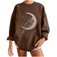 thumbnail image 1 of Sudadera extragrande de lana de manga larga con cuello redondo y estampado de calavera para mujer Pompotops gfhjh16646, 1 of 5