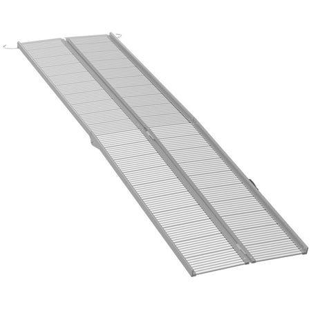 HomCom 10' Folding Portable Mobility Handicap Suitcase Wheelchair Threshold Ramp
