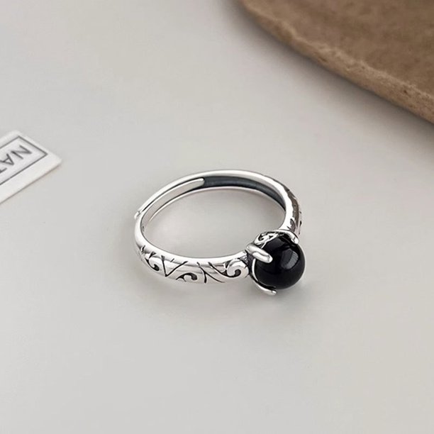 Nuevo en Plata de Ley 925, anillos ajustables irregulares de cristal redondo para mujer, joyería de boda, joyería al por mayor, dinero 925
