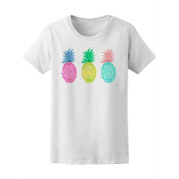 Tropical Pineapple In Watercolor T-Shirt Women -Image by Shutterstock, Female Large