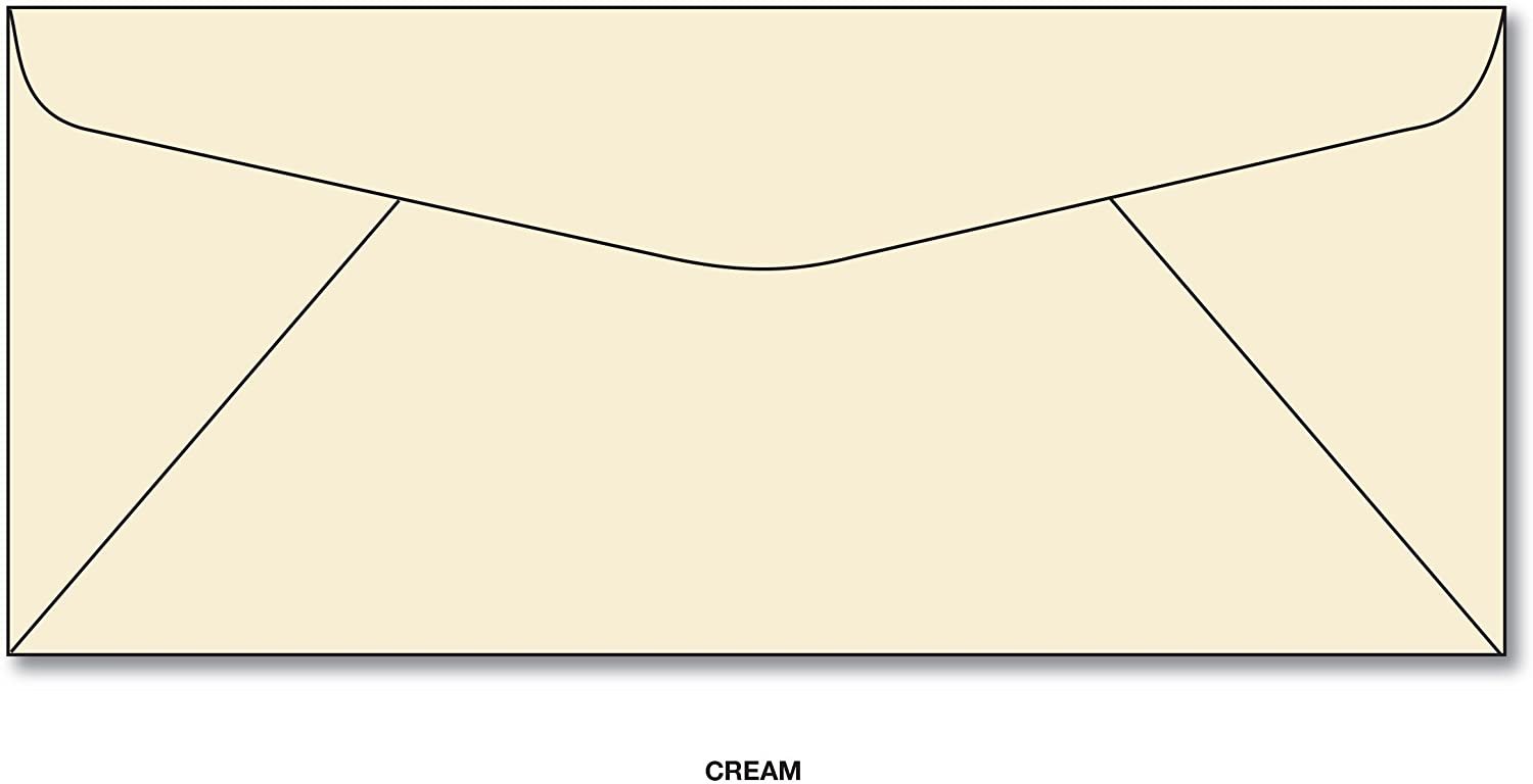 Cream 10 Business Size Envelopes 50 Envelopes