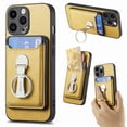 thumbnail image 1 of For Iphone 15 Skin Feel Ring Holder Wallet Magnetic Phone Case(Yellow),iPhone 16 Pro Max, 1 of 8