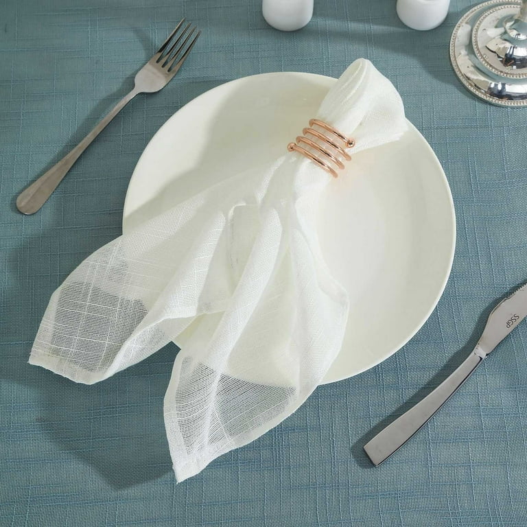 Efavormart 5 Pack BLUSH 20x20 Premium Faux Linen Napkins Slubby Textured Wrinkle  Free Napkins 