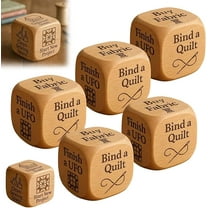 Quilter’s Dice, Handmade Wooden Quilting Decision Dice with 6 Engraved Sewing Tasks, Fun Gift for Quilters, Sewists & Craft Lovers to Add Excitement to Sewing Routine (5PCS)