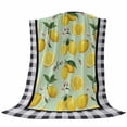 thumbnail image 6 of Lemons Blanket Soft Cozy Warm Throw Blanket for Couch, Plush Fuzzy Flannel Fleece Blankets for Sofa, Summer Botanical Black White Plaid Pastoral Bed Blankets Lightweight Gifts for Women, 32"x48", 6 of 9