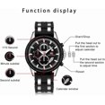thumbnail image 6 of Mens Chronograph Waterproof Sports Analog Quartz Silicone Band Fashion Wrist Watch for Men, 6 of 7
