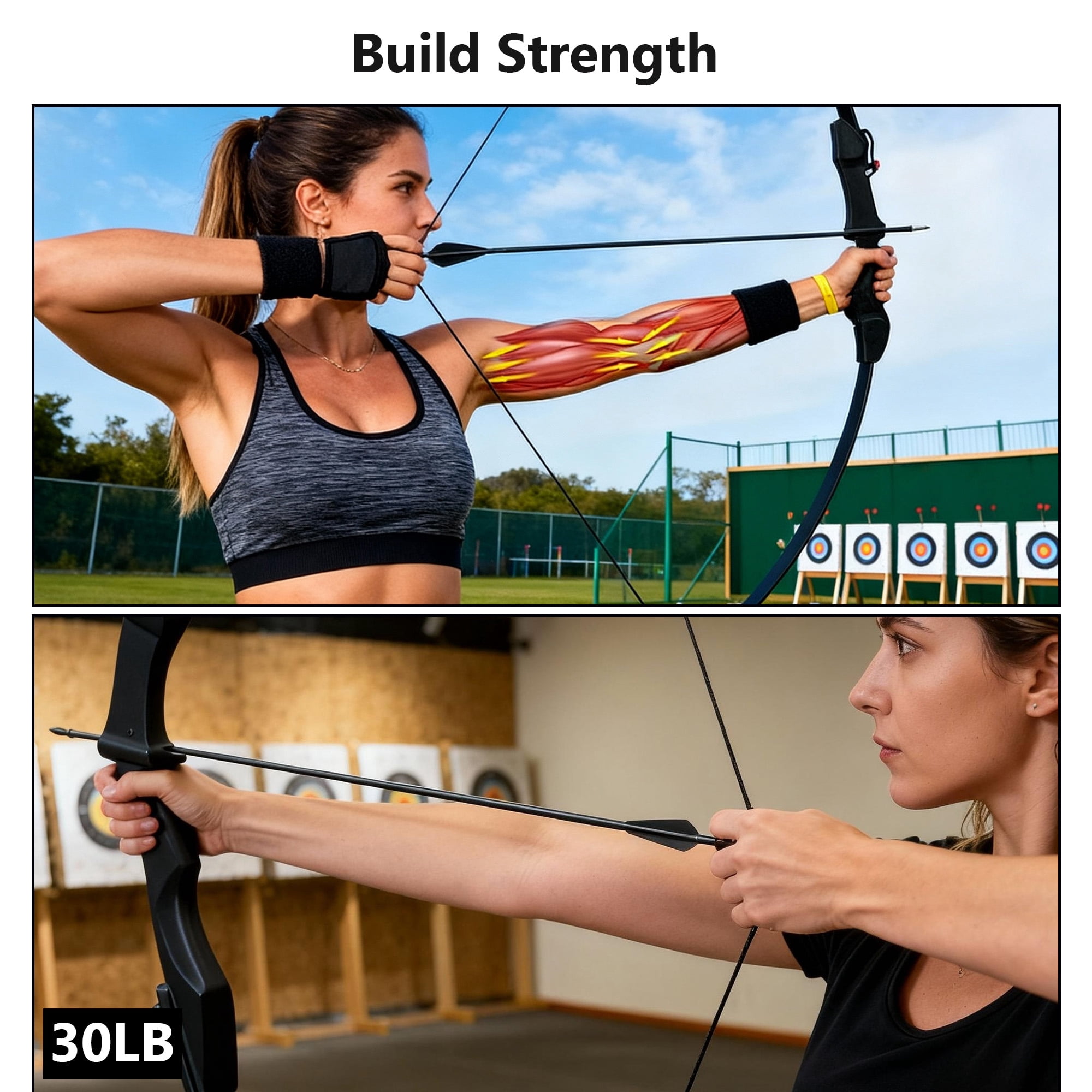 Petoto Bow and Arrow Set, 51" Recurve Bows for Adults/Beginners 30lbs, Archery Set for Left and Right Handed Outdoor Target Practice