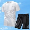 thumbnail image 3 of Hrsba Men's 2 Piece Sports Set Summer Crew Neck Short Sleeve Shorts Casual Tracksuits Outfits, 3 of 5