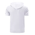 thumbnail image 5 of Men's Hooded Short Sleeve Top Quick Dry Casual Sports Athletic Shirt with Pocket Lightweight Breathable Performance Summer Workout Tee, 5 of 5