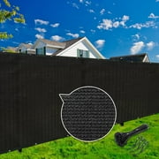 Privacy Fence Screen,Hengu 5x50FT Windscreen Copper Grommets,Privacy Screen Fit for Commercial Fence and Residential Garden Outdoor,Black
