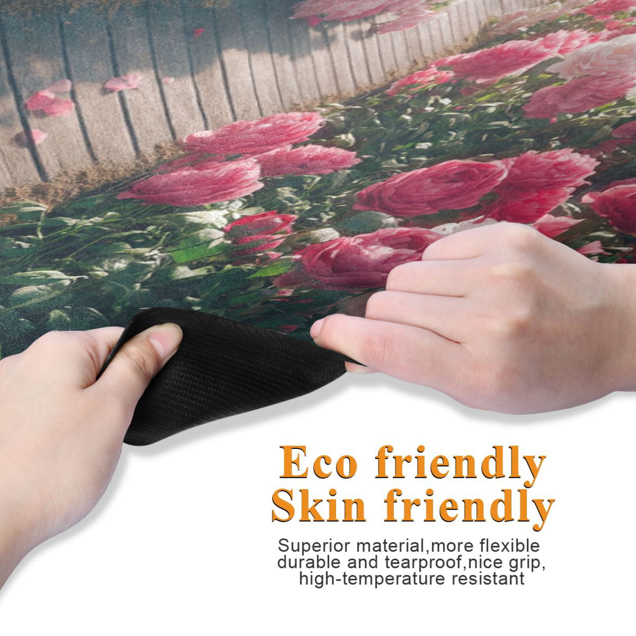 BZSMCE Yoga Mat Women Blooming Rose Garden Fitness Mat