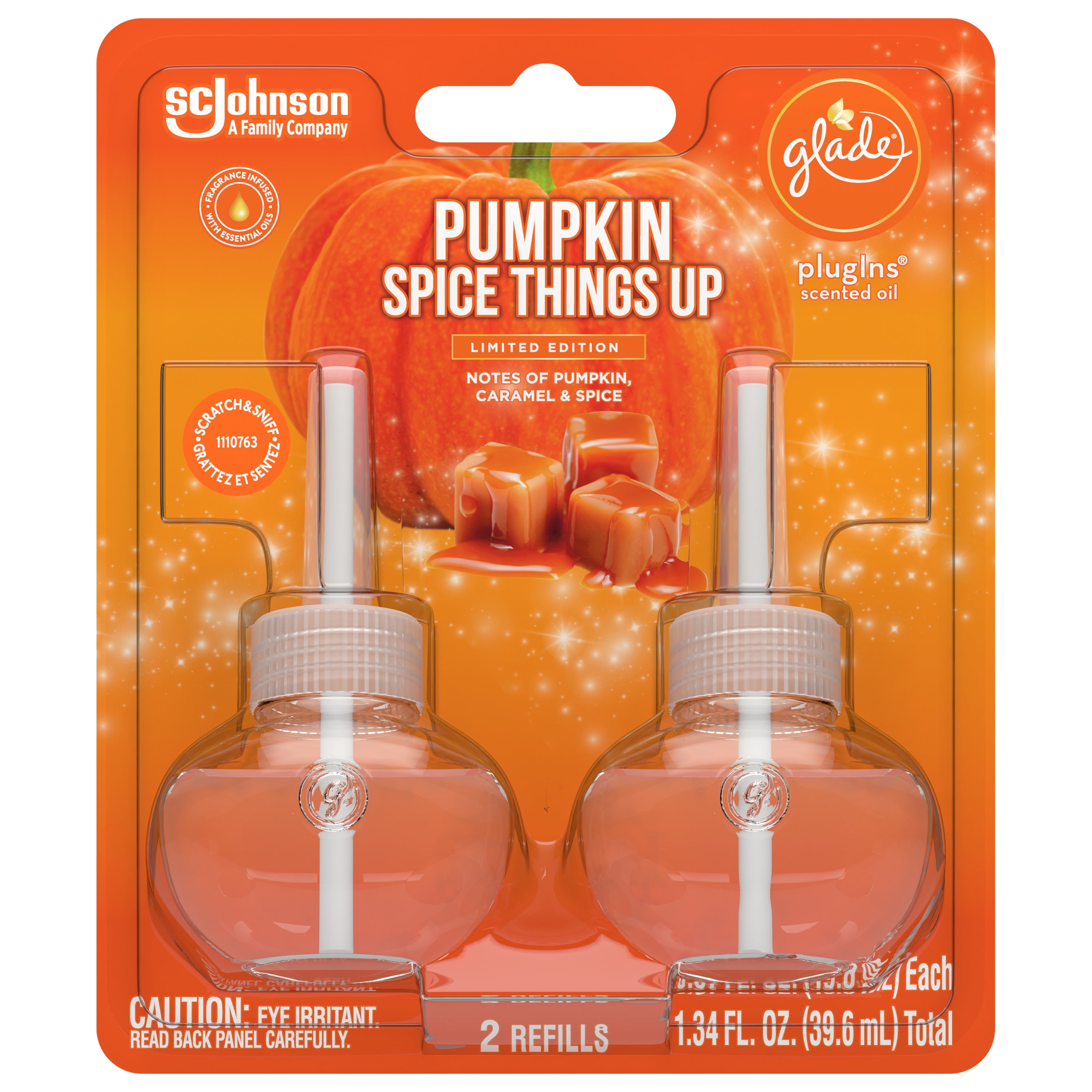 Glade PlugIns Refill 2 CT, Pumpkin Spice Things Up, 1.34 FL. OZ. Total