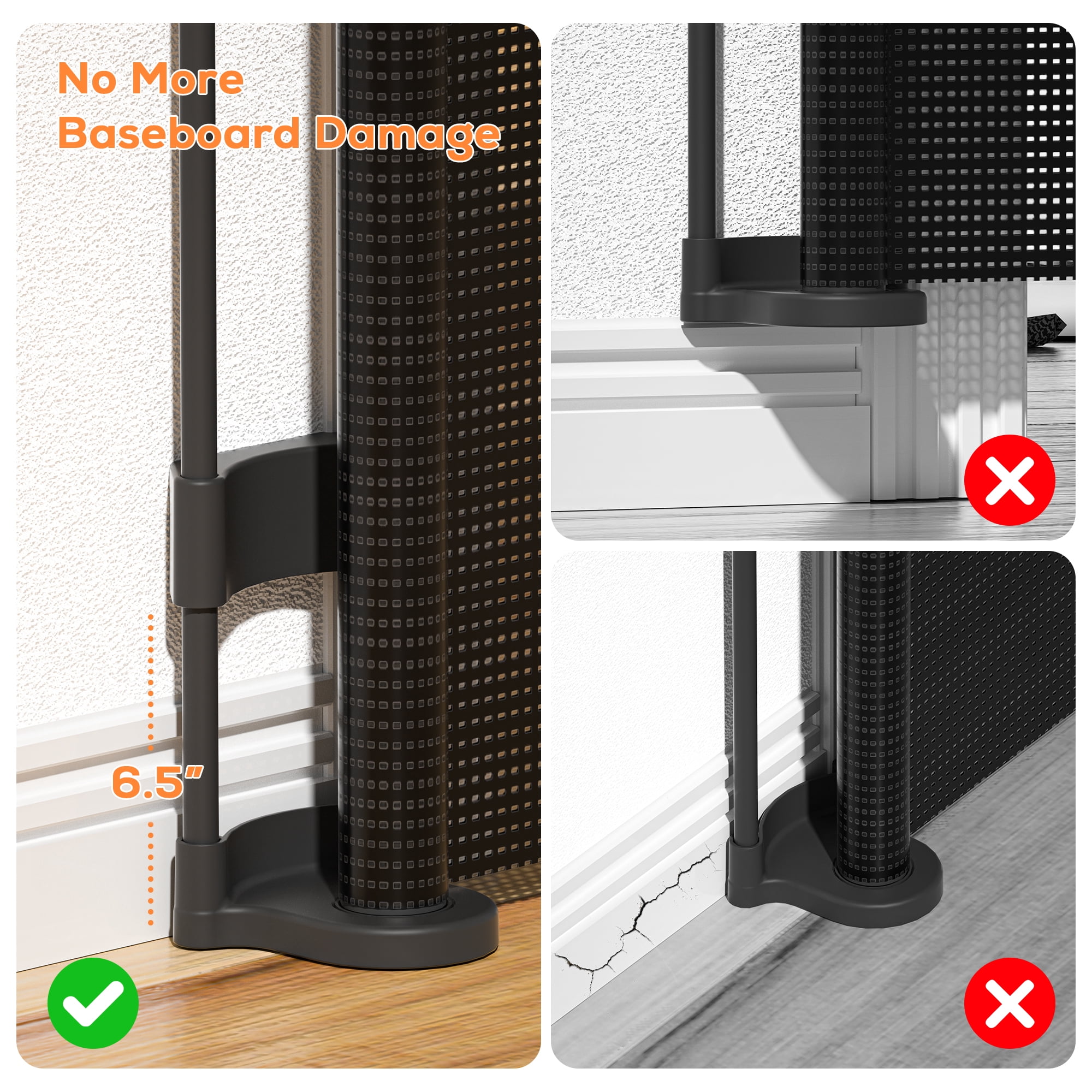 TULILLO Retractable Baby Gate 200" Extra Wide, 48in Tall, Double Lock, Retractable Dog Gate for Doorways Stairs Hallways Indoor and Outdoor, Gray