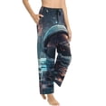 thumbnail image 6 of Salouo Astronaut Helmet Reflections Print Women's Pajama Pants Casual Loose Sweatpants PJs Flowy Pants Drawstring Palazzo for Women Wide Leg Pants Lounge Pajama -Small, 6 of 8