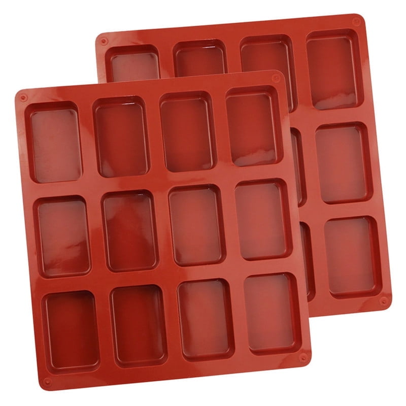 YAMUZONG 2 Pcs 12 Grids Square Silicone Non-Stick Cake DIY Baking Mold for Cake Chocolate