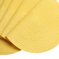 thumbnail image 3 of Set of 4 Round Top Cotton Braided Placemats Non-Slip Table Mats for Dining Kitchen Table Washable 15 inch,Yellow, 3 of 3