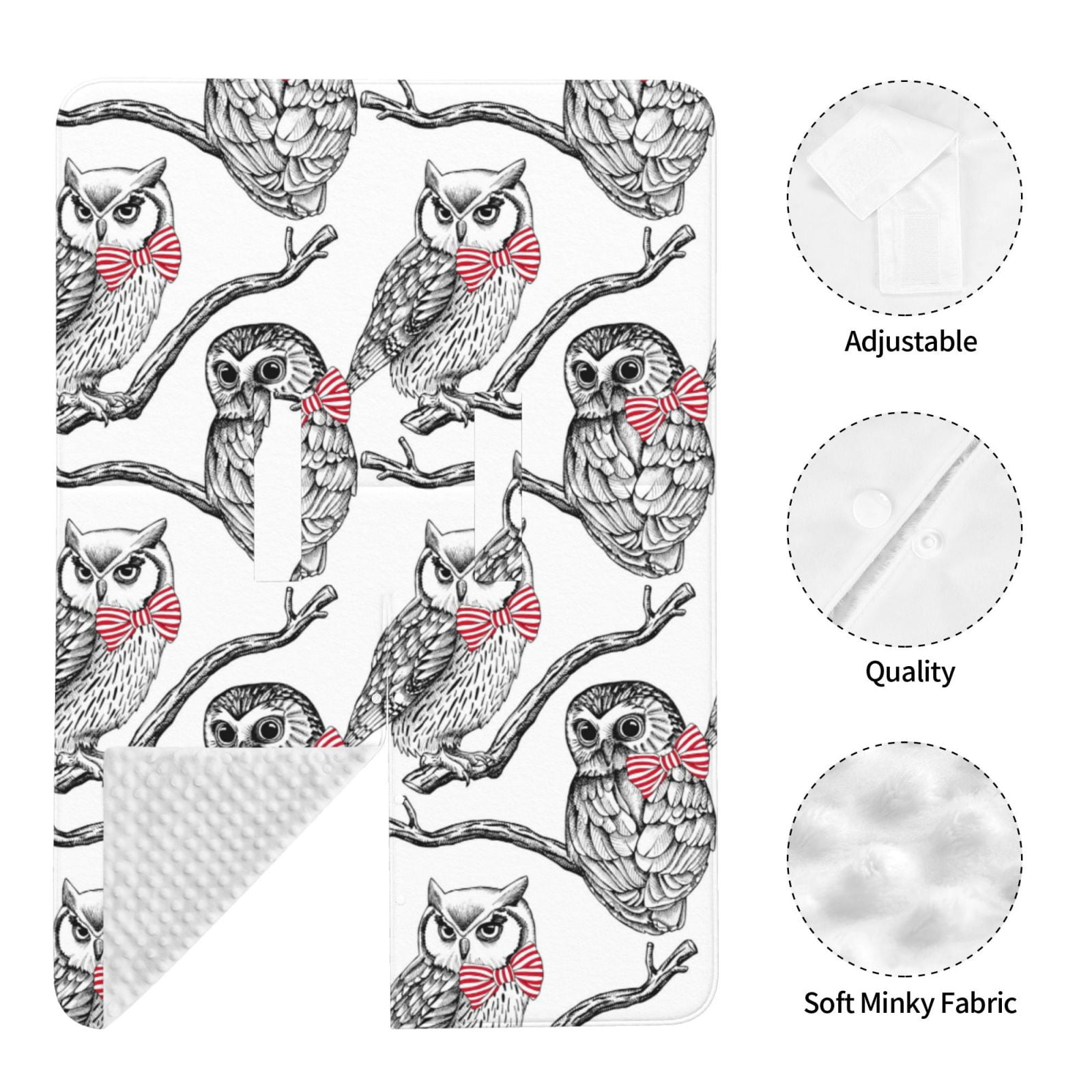 Car Seat Cover Baby - Bow Tie Owl Breathable Infant Car Seat Cover for Baby Carseat, Lightweight Comfort Baby Essentials Must Haves Newborn Stuff for Girl Boy
