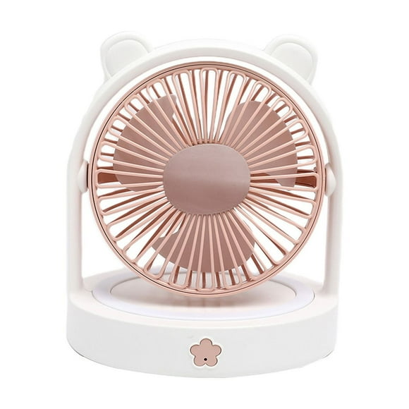 Ventilador de Escritorio con Forma de Oso para Dormitorio de Niñas | Ventilador Usb Portátil Pequeño con 3 Velocidades y Viento Potente | Ventilador Silencioso con Luz Nocturna para Estudiantes, Ofic