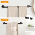thumbnail image 4 of 8 Piezas Juego de Accesorios de Baño, 1Toallero Baño + 2Portarrollos para Papel +1 toallero de anill+ 4 Ganchos, Acero Inoxidable, Adecuado para baño, Cocina, WC。 (Negro), 4 of 4