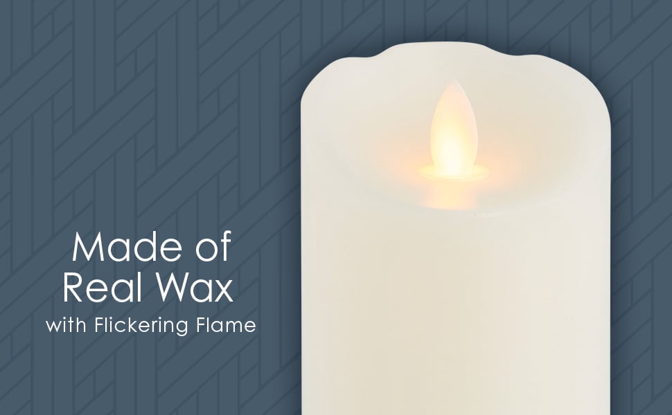 Reflections by Mikasa Realistic Wax Flameless Candles, LED Candles with Remote, Exquisite White Battery Candles for Wedding, Christmas Decorations, and Everyday, Set of 3