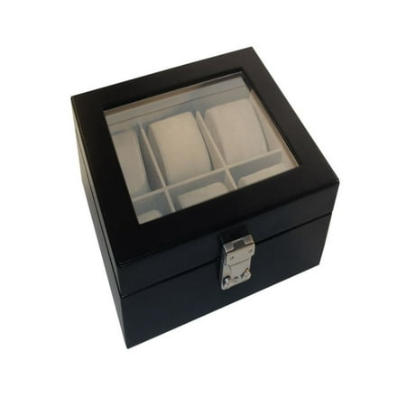 Royce Leather Aristo 6 Slot Watch Box - 8.37W x 3.6H in.