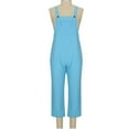 thumbnail image 4 of jsaierl Womens Cotton Linen Bib Overalls Casual Loose Fit Comfy Lightweight Jumpsuits Solid Lounge Long Pant Romper Overall, 4 of 9