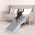 thumbnail image 5 of Qiyester Dog Ramp Foldable 2-in-1 Wooden Ottoman Pet Stairs Cats Steps Footstool for Couch and Bed with Removable Fabric Cover Load 220 lbs 16.73" H Blue, 5 of 9