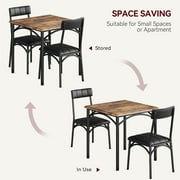HOSSLLY 3-Piece Dining Table Sets with 2 Upholstered Chairs for Home Kitchen Small Space, Rustic Brown