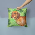 thumbnail image 2 of Carolines Treasures BB9826PW1414 Dachshund St Patricks Fabric Decorative Pillow  14Hx14W multicolor, 2 of 4