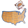 thumbnail image 2 of Cook with Color Bamboo Cutting Board, USA Map-Shaped Serving and Charcuterie Board, Americana, 2 of 5