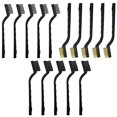 thumbnail image 2 of Yoohey 15PCS Wire Brush Set, (Stainless Steel+Brass+Nylon) Curved Handle Masonry Scratch Brush Wire Bristle for Cleaning Welding Slag Rust & 3D Printer, 2 of 4