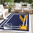 thumbnail image 4 of Smiry Outdoor Rugs 6x9, Waterproof Plastic Straw Indoor Outdoor Mat for Patio, RV Camping, Deck,Porch, Navy & White, 4 of 6