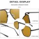 thumbnail image 4 of Polarized Sunglasses Womens Men Retro Oversized Square Vintage Fashion Shades Classic Large Metal Sun Glasses, 4 of 4