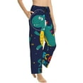 thumbnail image 2 of Sigee Dinosau Space Explorer Print Women's Soft Pajama Pants - Breathable and Comfortable Lounge Sleep Bottoms with Elastic Waistband and Pockets-Medium, 2 of 9