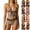 Brown, variant on Swimsuit for Women Y2k Vintage Beach Swimsuit 2000s Vacation Going Out Outfits Summer 2 Pieces Floral Bikini Sets Women Pink XL