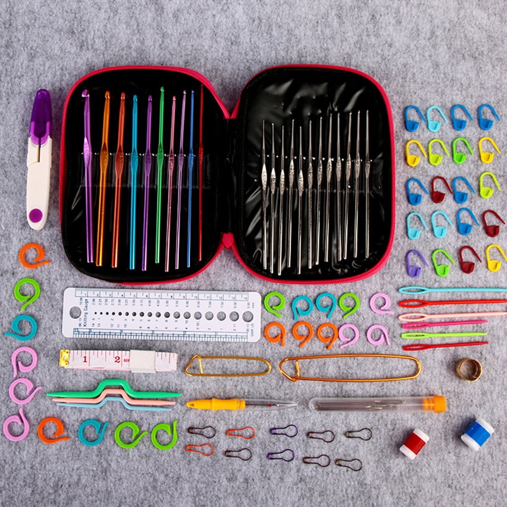 Crochet Hooks Set, Crochet Kits for Beginners Adults, Ergonomic Crochet Starter Accessories Kits, Crochet Kits for