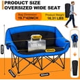 thumbnail image 2 of Double Camping Chair Oversized Padded Camping Chairs for Adults Folding Loveseat with Cup Holders and Side Pockets Heavy Duty Outdoor Lawn Chairs for Camping,Sports, Fishing,Beach, 2 of 9