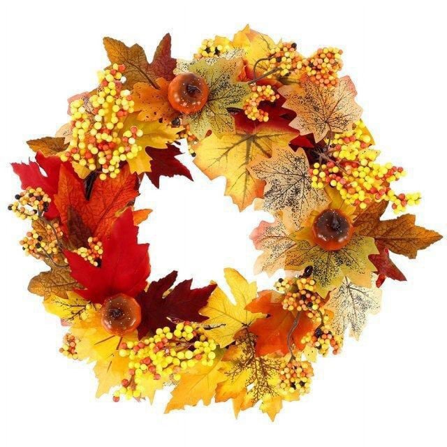Fall Hanging Autumn Maple Leaves Garland For Garden Party Thanksgiving Fireplace Wedding Lighted for Outdoors Battery Operated Summer Wreath Small Outdoor Christmas Wreath Outdoor Wreaths Light up