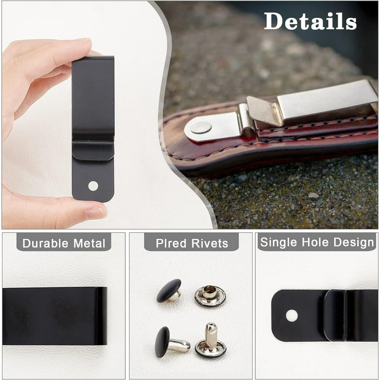 15 Sets Leather Belt Clip Holster Clips Metal Belt Clips Rectangle Spring  Clasp Hook Holster Sheath Clip Clasp for Pouches Belt Bag Leather Crafts  DIY 