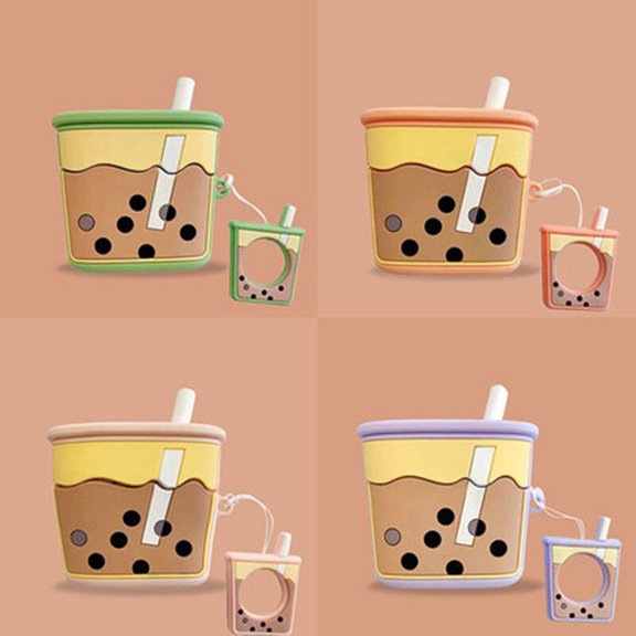 3D Cute Cartoon Milk tea Silicone Case For Airpods 1/2 Wireless Bluetooth Earphone Cover For Airpods Pro Soft TPU Charging Box