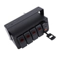 thumbnail image 1 of 4 Gang Rocker Switch Box, 12V 24V ON Off Switch QC 3.0 USB  Voltmeter Marine Aluminum Rocker Switch Panel with Night Glow Stickers, for Boats Cars RVs Trucks, 1 of 7