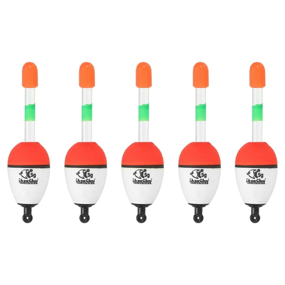 EVA 0.5oz Fishing Bobbers Float, White, 5 Pack