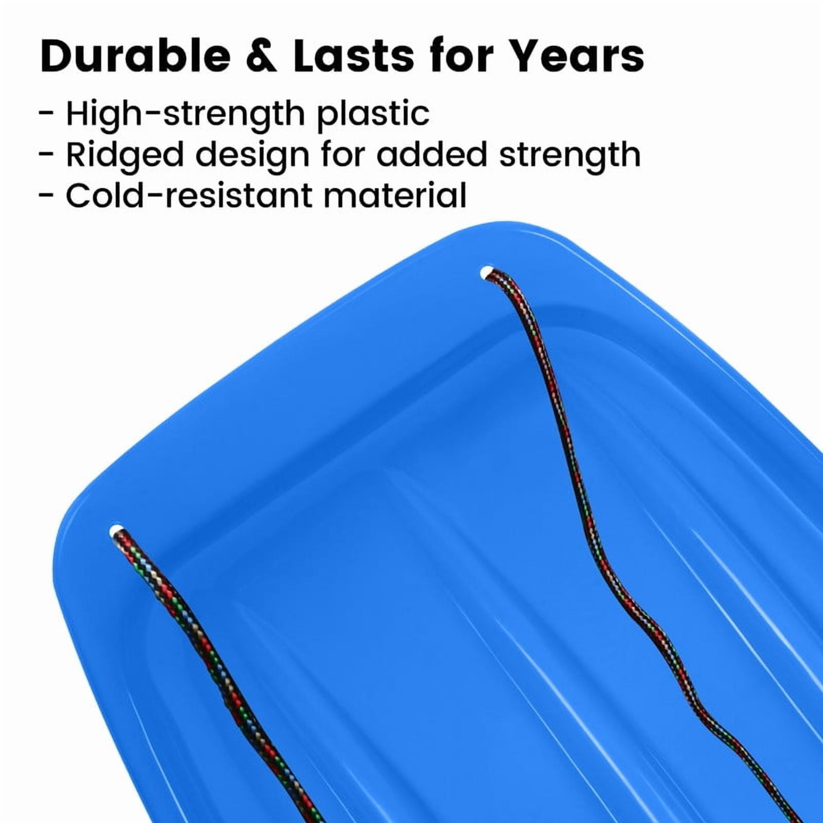 Gamexcel 36-Inch Durable Downhill Sprinter Toboggan Snow Sled for Kids, Boys, Girls, and Adults, Featuring Built-in Handles and Pulling Rope - Blue